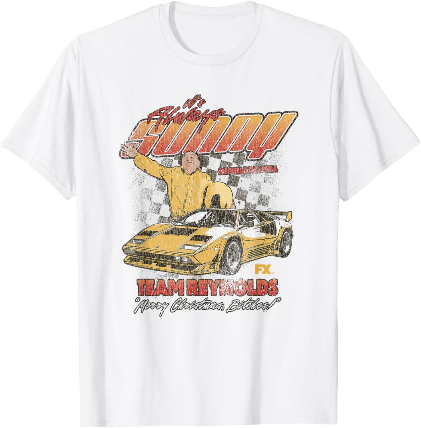 It's Always Sunny Team Reynolds Racing Funny Christmas T-Shirt - T-Shirt | White