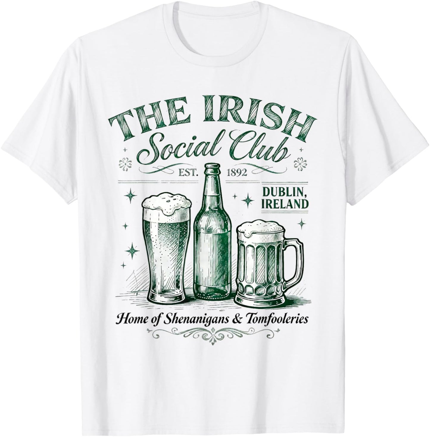 The Irish Social Club Vintage Drinking Team St Patrick's Day T-Shirt - T-Shirt | White