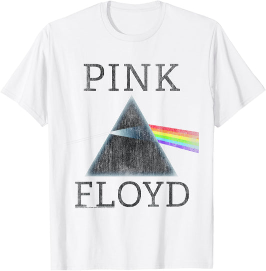 Official Pink Floyd Dark Side of The Moon Album Band Music T-Shirt - T-Shirt | White