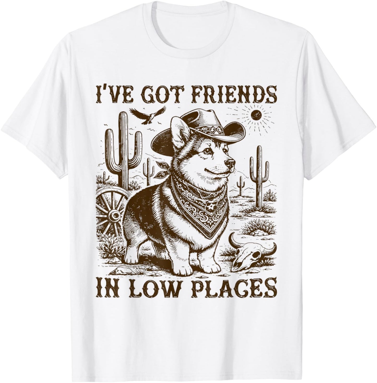 I've Got Friends in Low Places Corgi Dad T-Shirt - T-Shirt | White