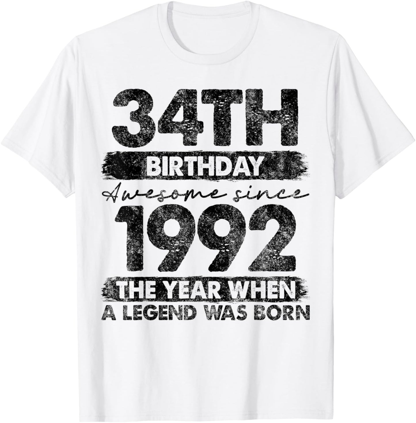 34 Year Old Gifts Vintage 1992 Limited Edition 34th Birthday T-Shirt - T-Shirt | White