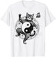 Funny Cat Demonstrating Tai Chi Martial Arts Yin Yang Glitch T-Shirt - T-Shirt | White