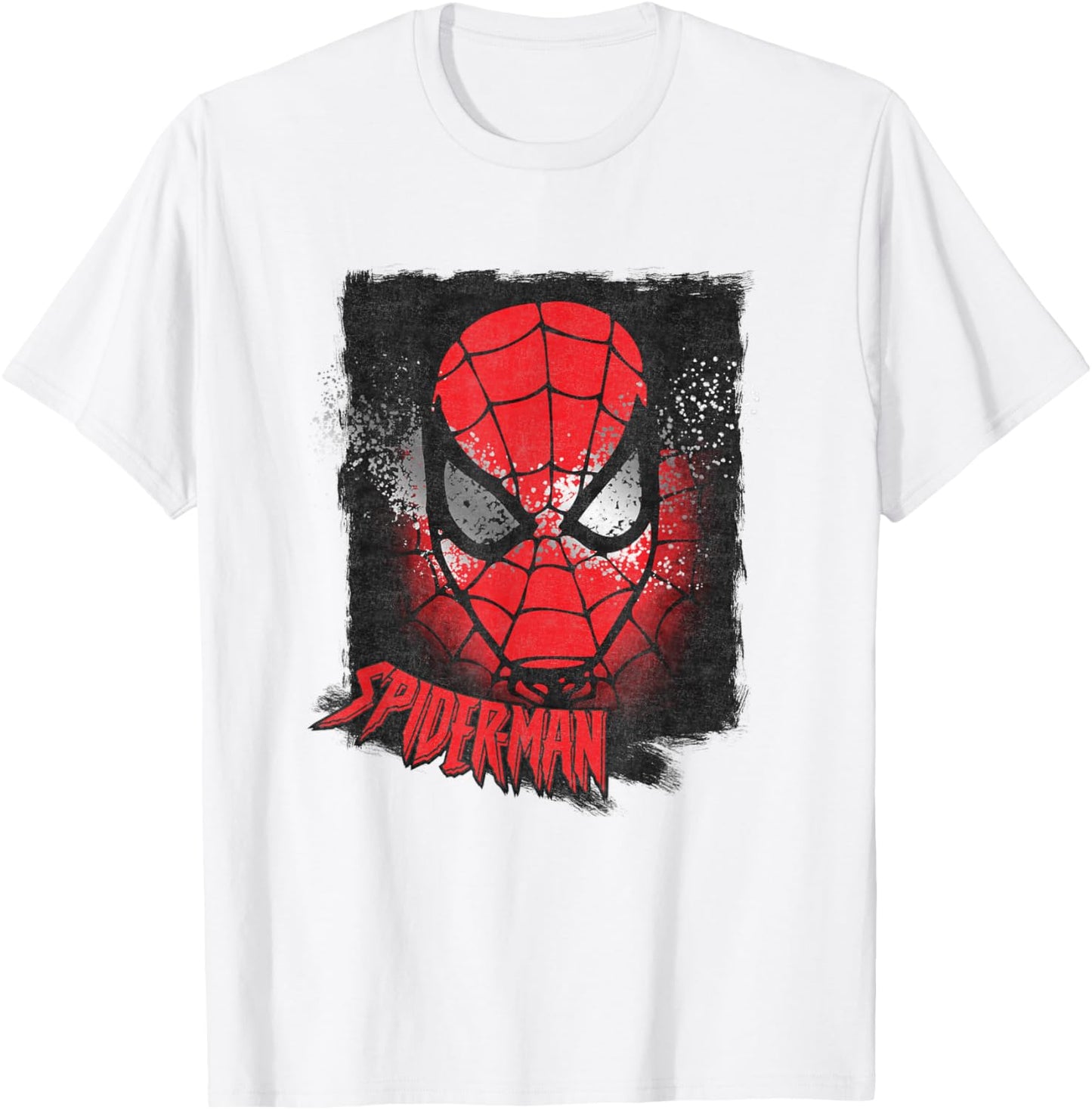 Marvel Spider-Man Comics Splatter Face T-Shirt - T-Shirt | White