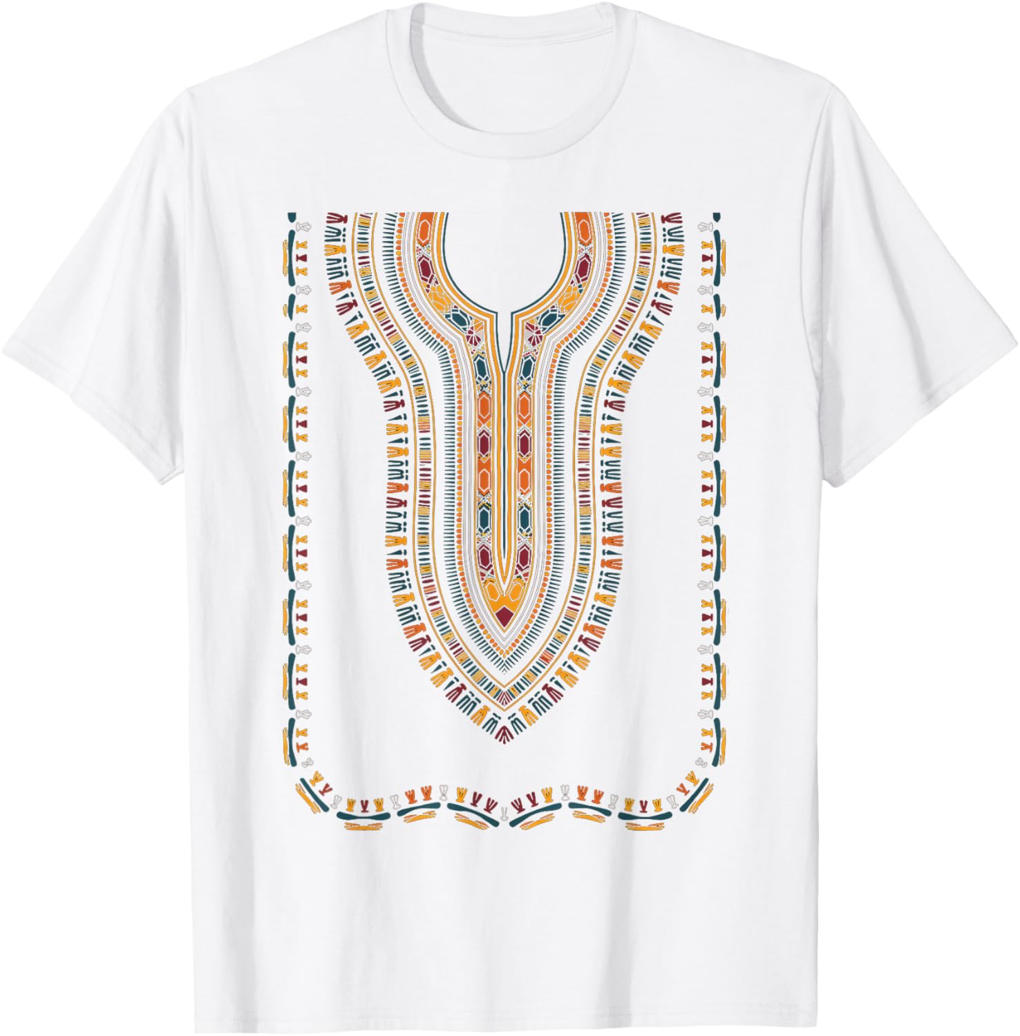 African Print Traditional Tribal Dashiki Pride Attire Kente T-Shirt - T-Shirt | White