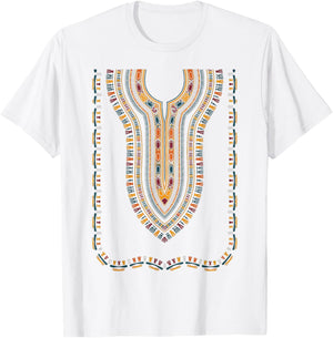 African Print Traditional Tribal Dashiki Pride Attire Kente T-Shirt - T-Shirt | White