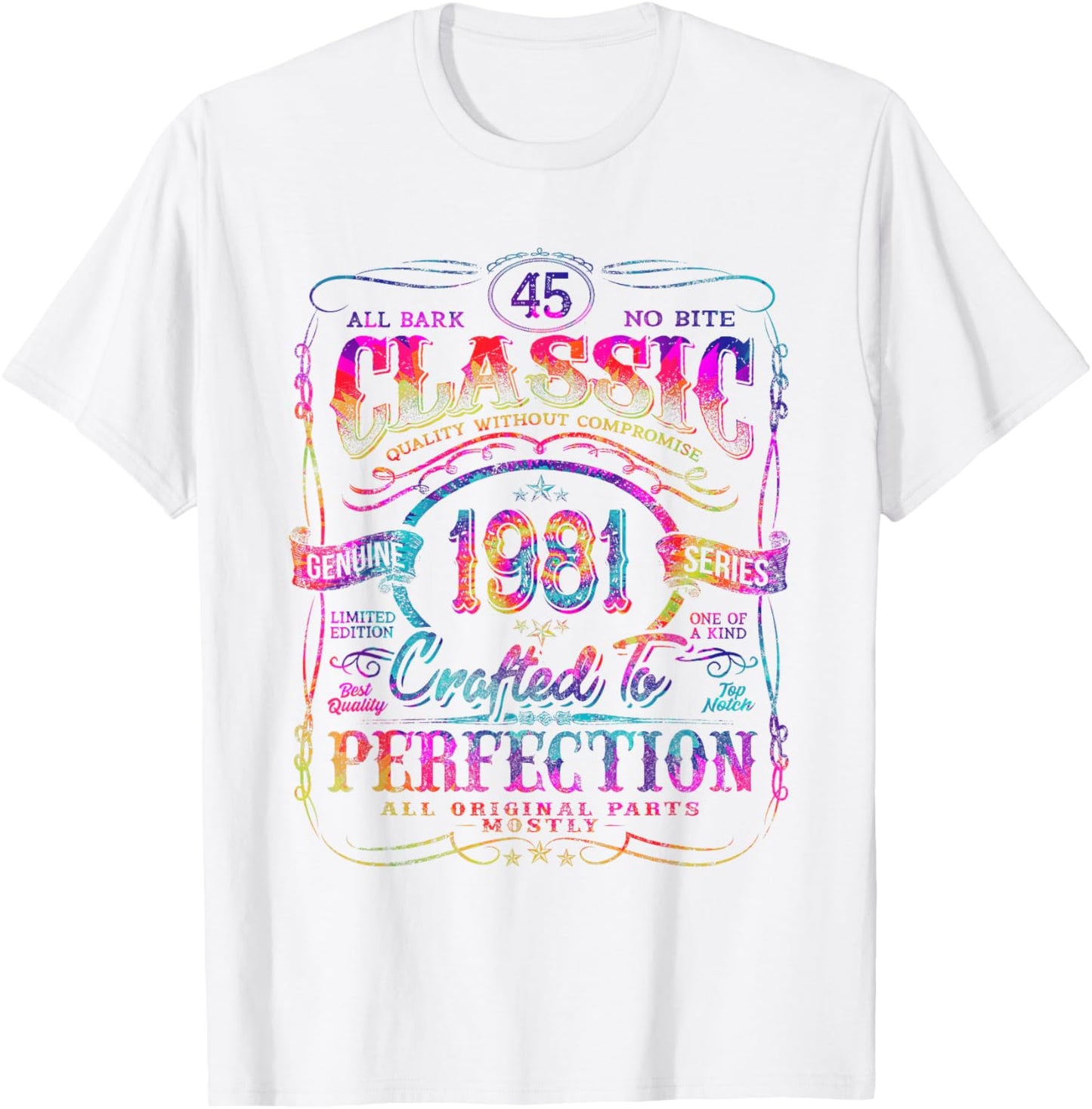 Vintage 1981 Limited Edition Shirt 45 Year Old 45th Birthday T-Shirt - T-Shirt | White