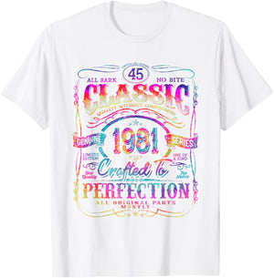 Vintage 1981 Limited Edition Shirt 45 Year Old 45th Birthday T-Shirt - T-Shirt | White