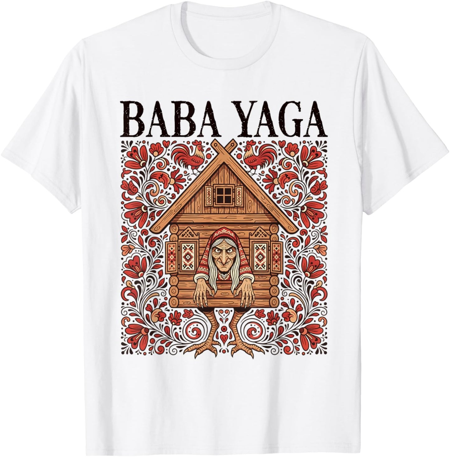 Baba Yaga Witch Slavic Folklore Cryptid Fan Cryptozoology T-Shirt - T-Shirt | White