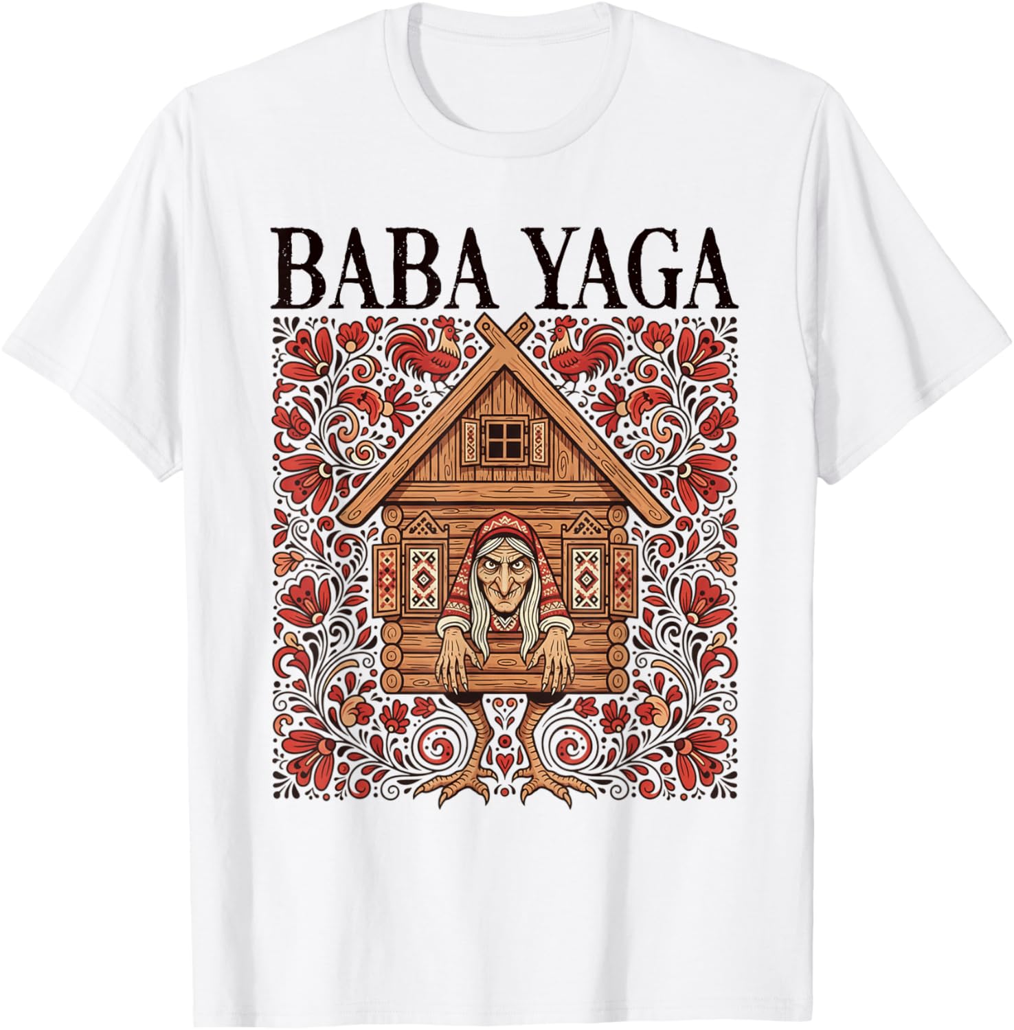 Baba Yaga Witch Slavic Folklore Cryptid Fan Cryptozoology T-Shirt - T-Shirt | White