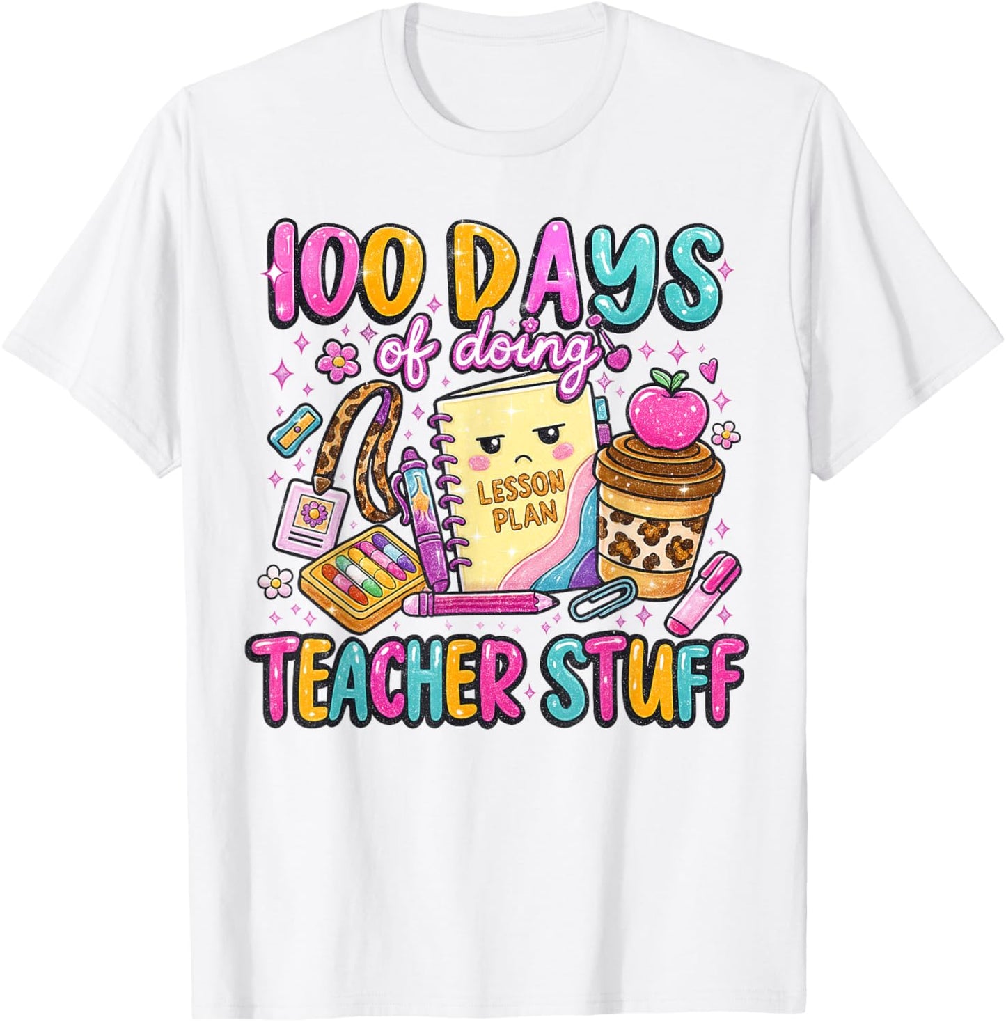 100 Days of Doing Teacher Stuff Cute 100 Days Smarter T-Shirt - T-Shirt | White