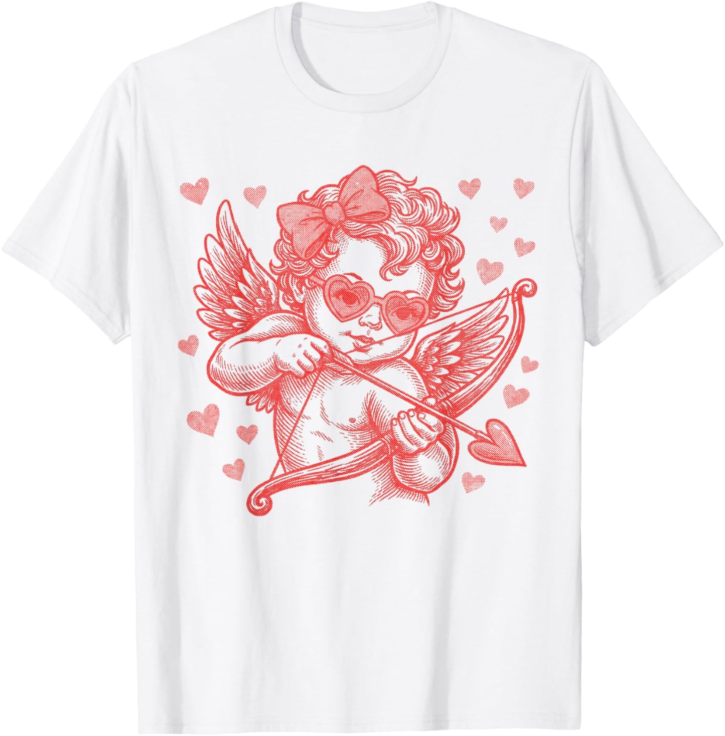 Cute Vintage Cupid Blowing Bubble Retro Cupid Valentine Day T-Shirt - T-Shirt | White