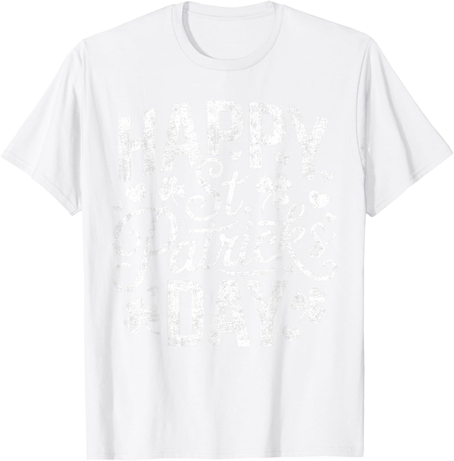 Vintage Happy St Patricks Day T-Shirt - T-Shirt | White