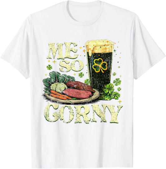 Vintage Me So Corny Beer Corned Beef and Cabbage T-Shirt - T-Shirt | White