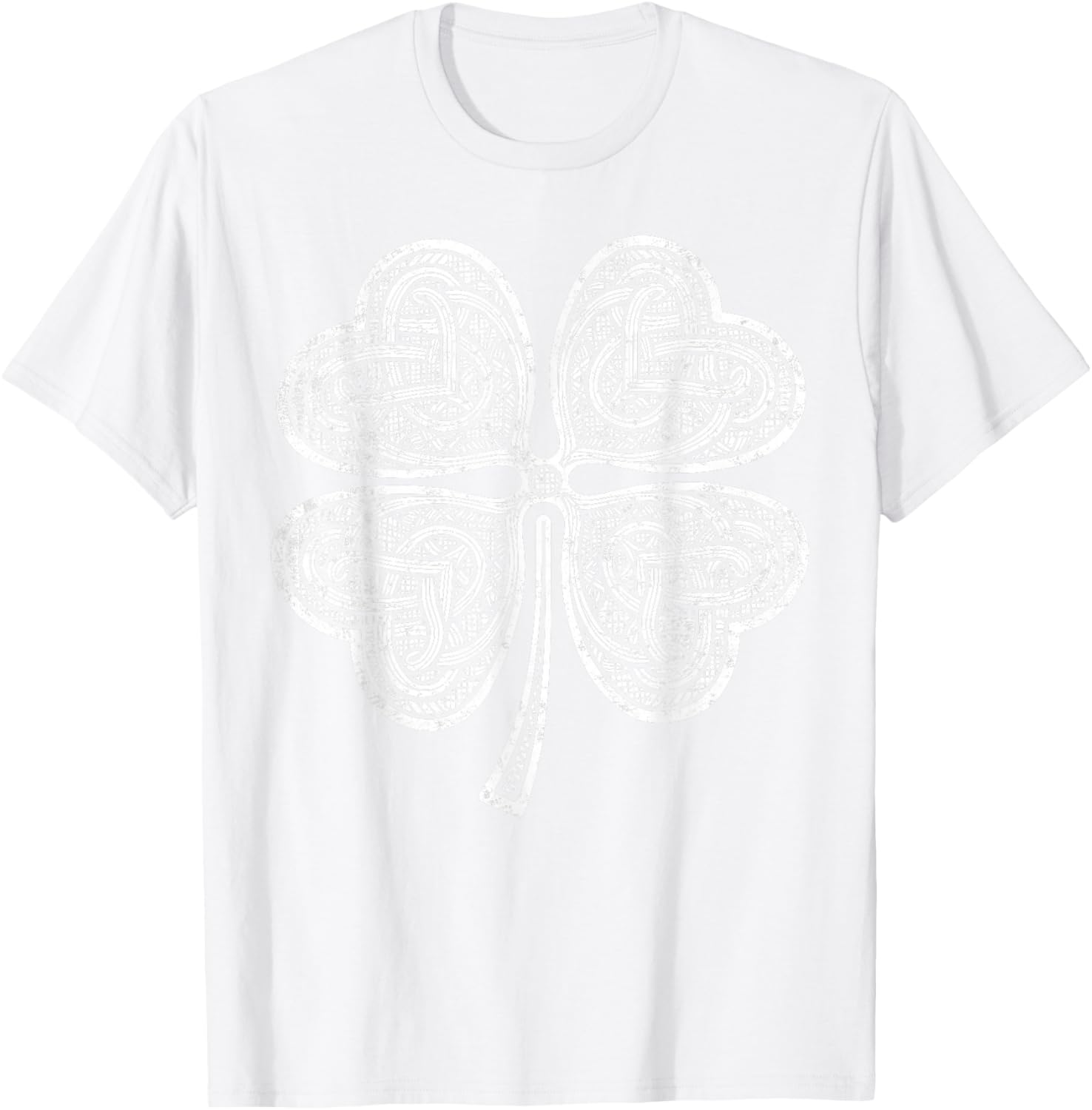 Vintage Irish Knotwork Design Shamrock St Patricks Day T-Shirt - T-Shirt | White