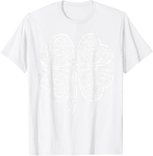Vintage Irish Knotwork Design Shamrock St Patricks Day T-Shirt - T-Shirt | White