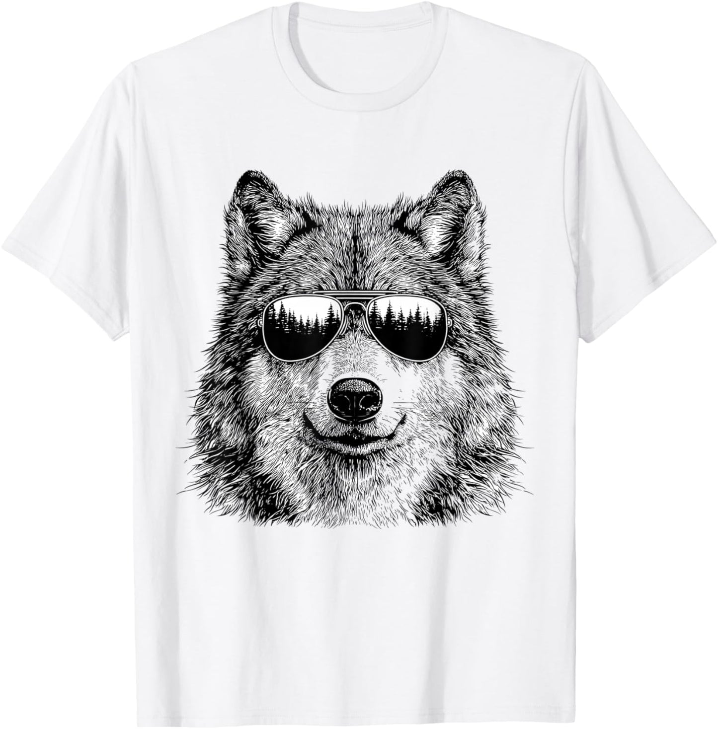 Funny Wolf Cool Rock and Roll Graphic Wolf Lover Gifts T-Shirt - T-Shirt | White