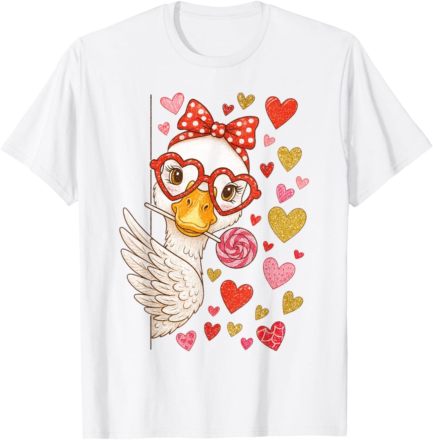 Cute Valentine Goose Coquette Funny Silly Goose Women T-Shirt - T-Shirt | White