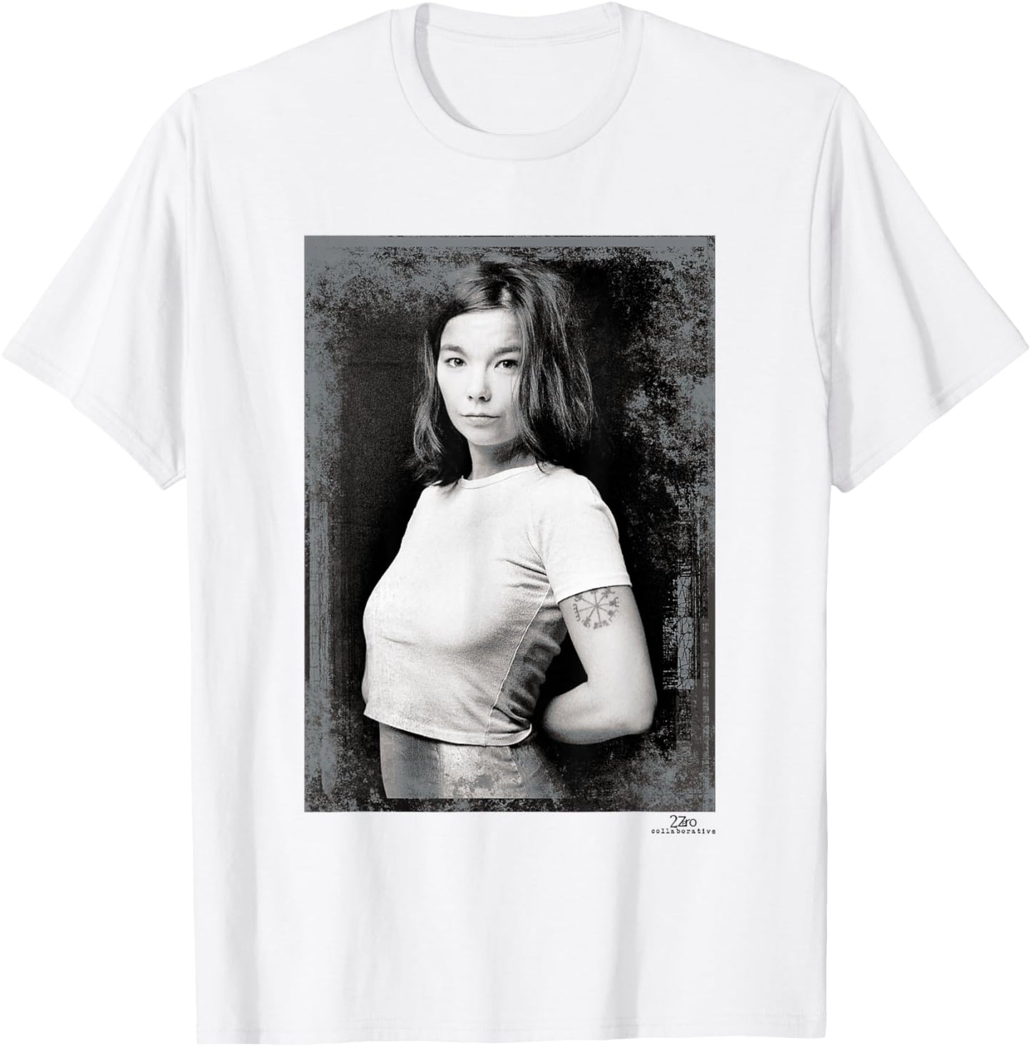 Bjork Debut Tour Era Portrait by Phil Nicholls T-Shirt - T-Shirt | White