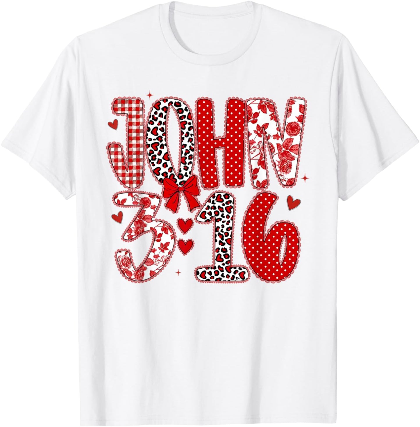 John 3 16 Religious Valentine's Day Christian T-Shirt - T-Shirt | White