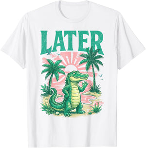 Later Gator Shirt Summer Coastal Funny Last Day of School T-Shirt - T-Shirt | White