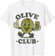 Vintage Olive Club Retro Martini Olive Mascot T-Shirt - T-Shirt | White