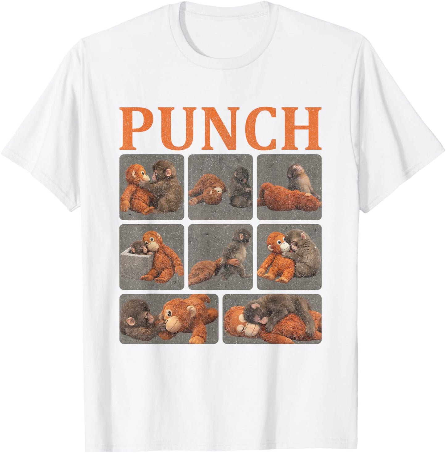 Punch Cute Monkey T-Shirt - T-Shirt | White