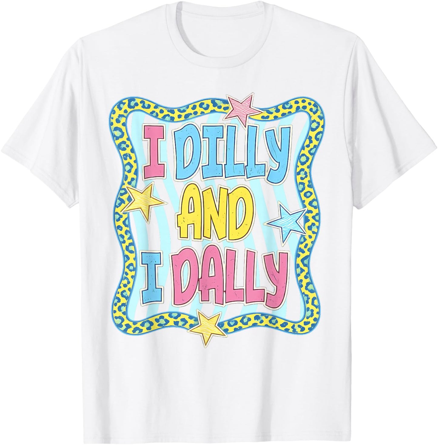 Preppy I Dilly and I Dally Leopard Coquette for Girls Women T-Shirt - T-Shirt | White