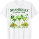 St. Patrick's Day Drinking Martini Shamrock's Cocktail Club T-Shirt - T-Shirt | White