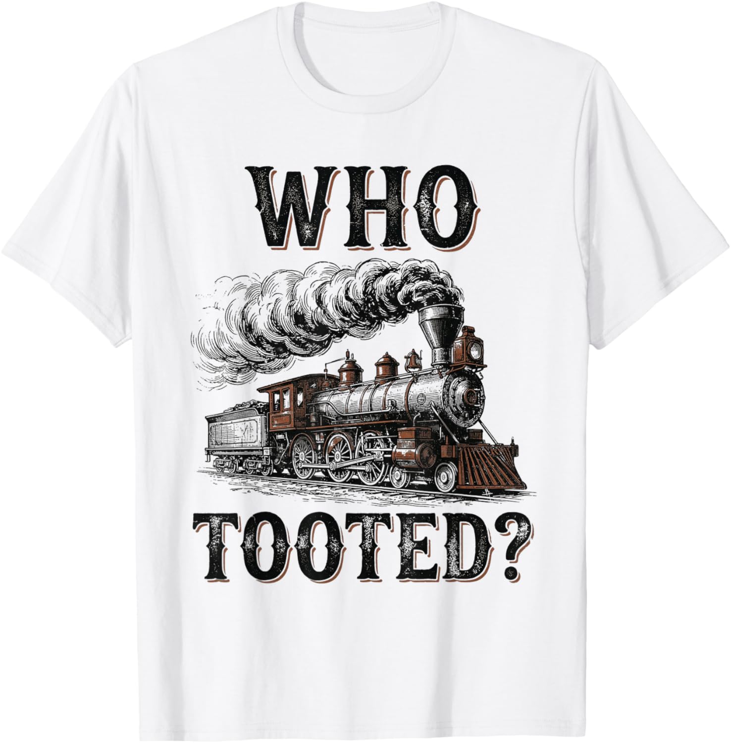 Who Tooted Funny Locomotive Train Lover Toddler Boys Kids T-Shirt - T-Shirt | White
