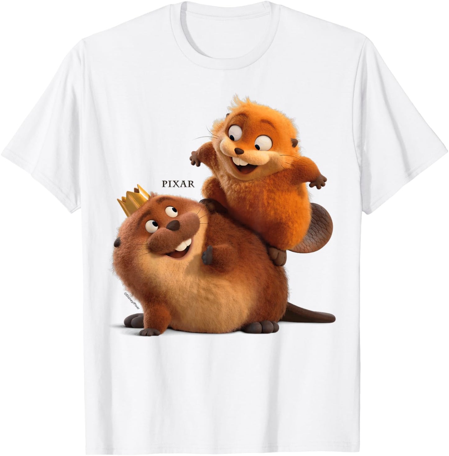 Disney Pixar Hoppers King George and Mabel Playful 3D Art T-Shirt - T-Shirt | White