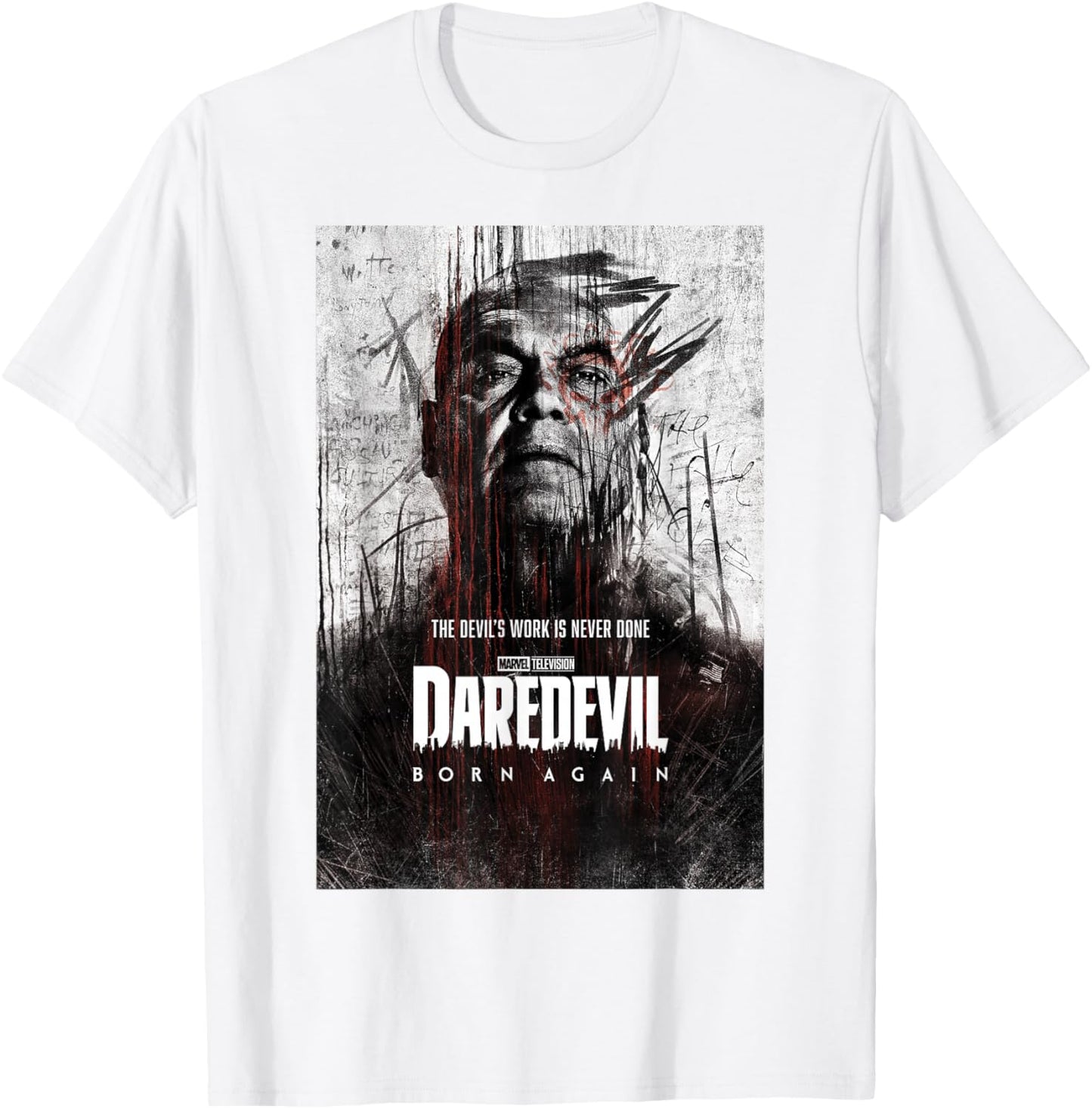 Marvel Daredevil: Born Again Season 1 Kingpin Poster T-Shirt - T-Shirt | White