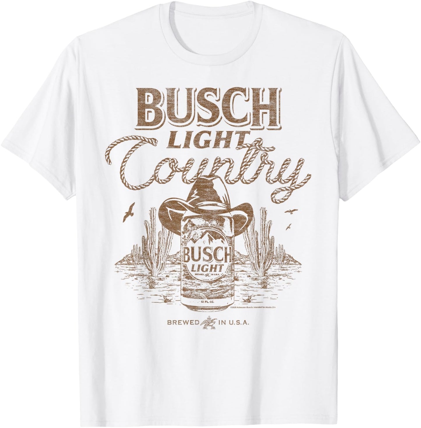 Busch Light Coutry - Rope Detail in Desert T-Shirt - T-Shirt | White