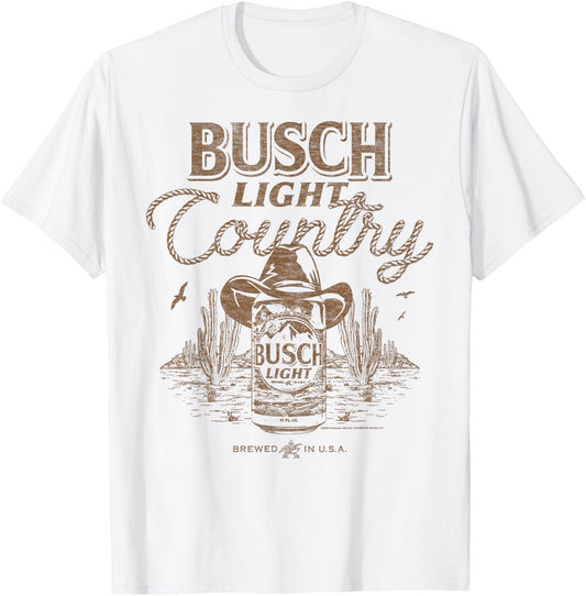 Busch Light Coutry - Rope Detail in Desert T-Shirt - T-Shirt | White