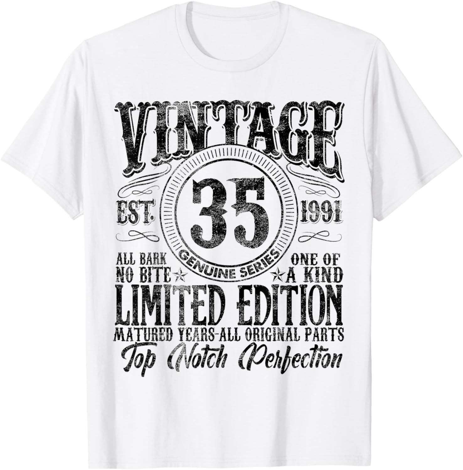 35 Year Old Gifts Vintage 1991 Limited Edition 35th Birthday T-Shirt - T-Shirt | White