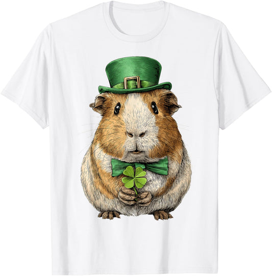Guinea Pig St. Patricks Day Pattys Day Irish Leprechaun Luck T-Shirt - T-Shirt | White