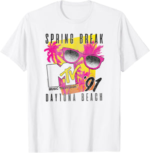 MTV Spring Break Retro Daytona Beach Shades Vintage TV T-Shirt - T-Shirt | White