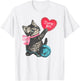 Trendy Apparel Valentine's Day Dump Him Cute Kitten with Bow T-Shirt - T-Shirt | White