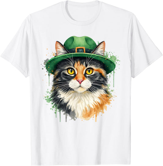 Irish Cat St Patricks Day Catricks Day Kitty Kitten Lover T-Shirt - T-Shirt | White