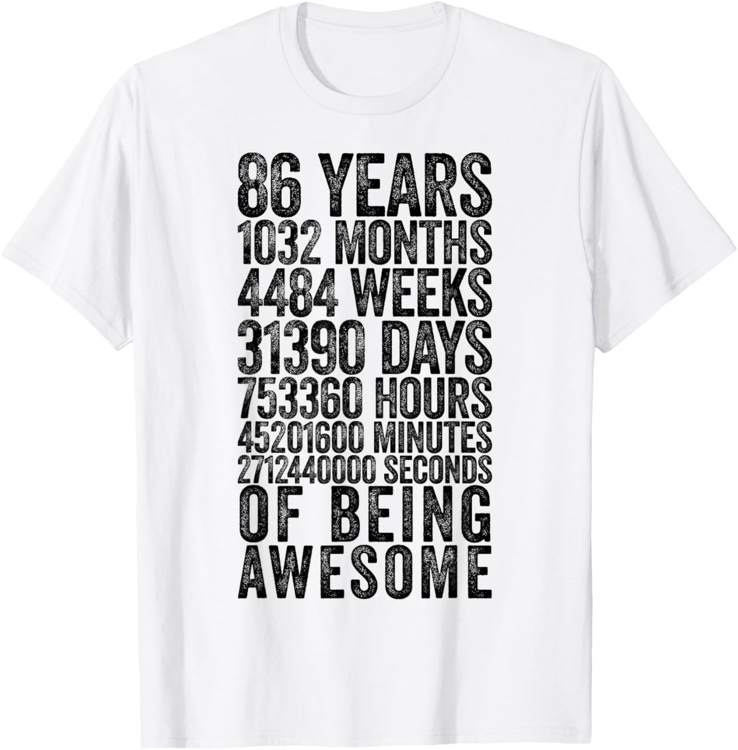 Funny 86th Birthday Shirt Old Meter Funny 86 Year Old Gifts T-Shirt - T-Shirt | White