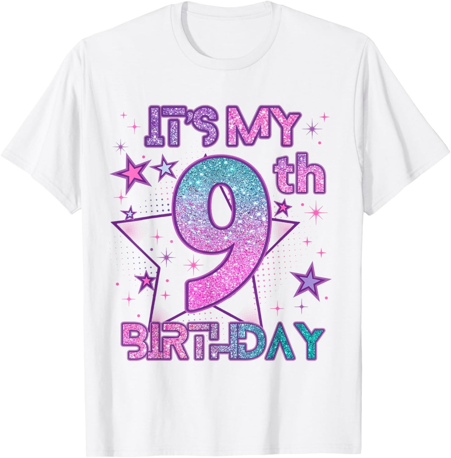 It’s My 9th Birthday K-pop Girl 9 Year Birthday Party Kids T-Shirt - T-Shirt | White