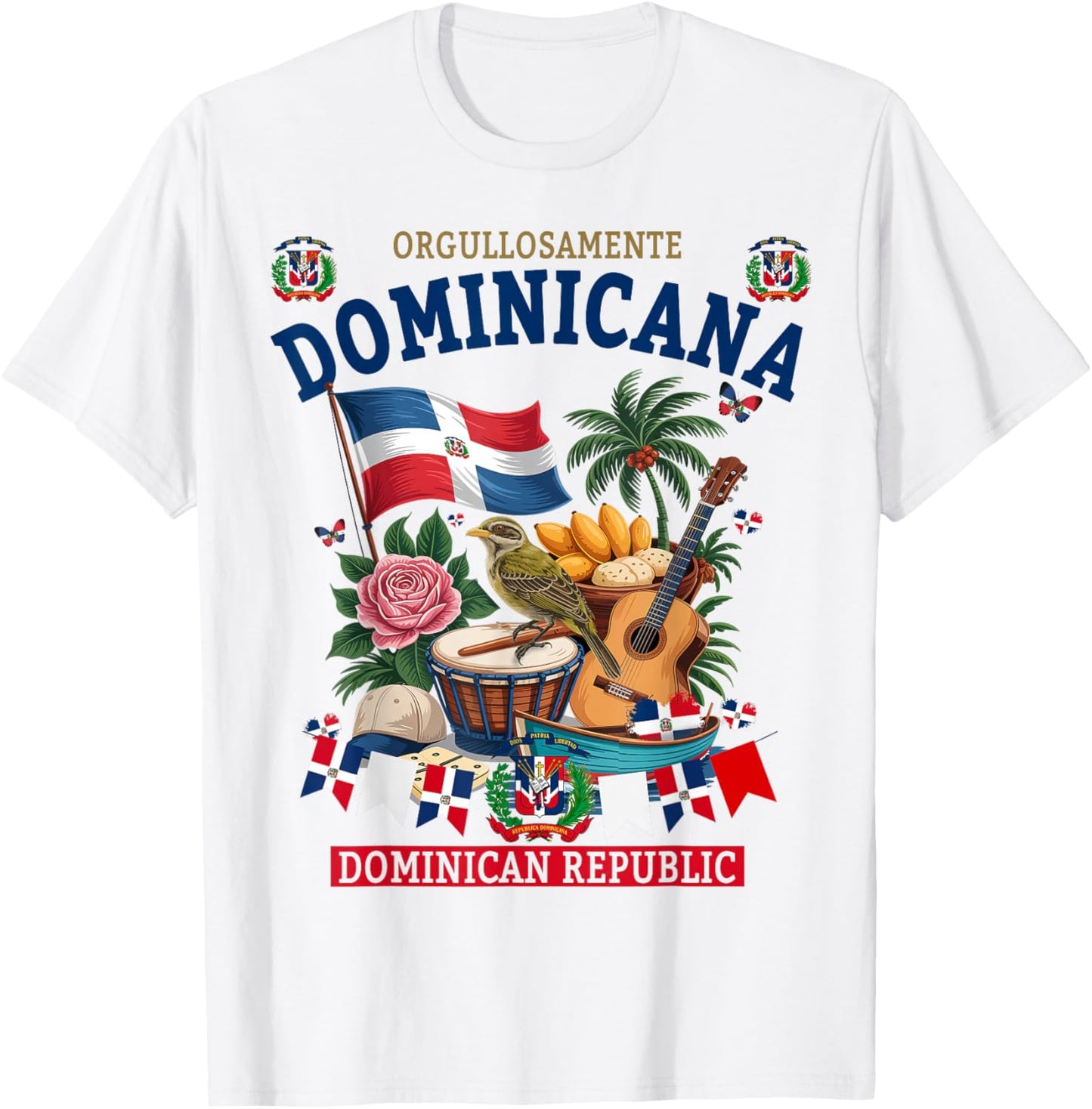 Republica Dominicana Women Idea & Hispanic Dominican Flag T-Shirt - T-Shirt | White