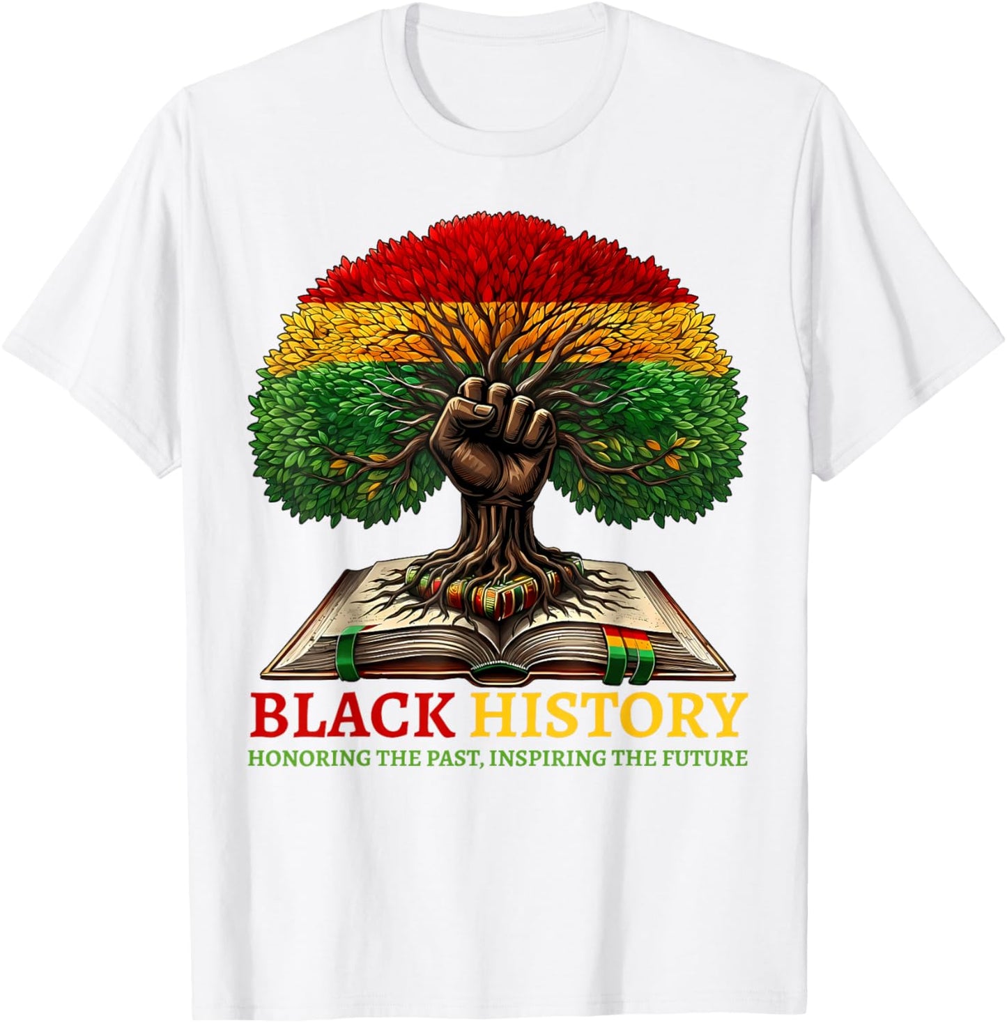 Black History Month Honoring The Past Inspiring The Future T-Shirt - T-Shirt | White