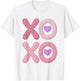 XO XO Cute Stitched Look | Valentine Heart Pink Cozy Love T-Shirt - T-Shirt | White
