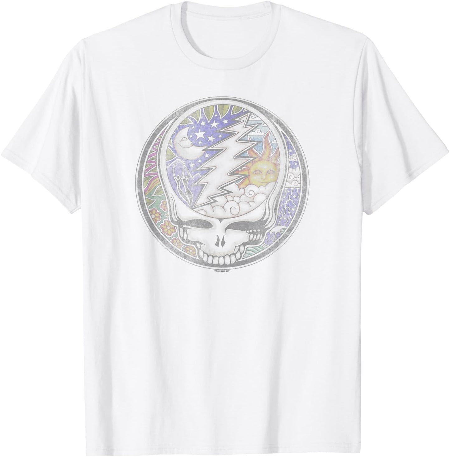 Grateful Dead Celestial Sun and Moon Stealie Vintage Band T-Shirt - T-Shirt | White