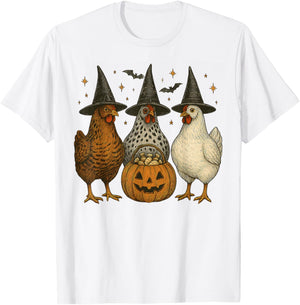 Chickens Spooky Halloween Costumes Vintage Women Kid T-Shirt - T-Shirt | White