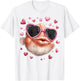 Blobfish Fish Valentine's Day Heart Sunglasses T-Shirt - T-Shirt | White