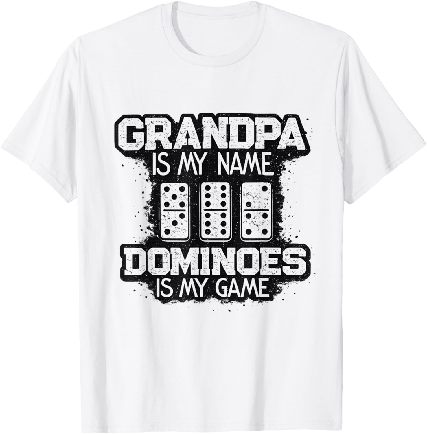 Grandpa is My Name Dominoes is My Game Domino Grandpa Gifts T-Shirt - T-Shirt | White