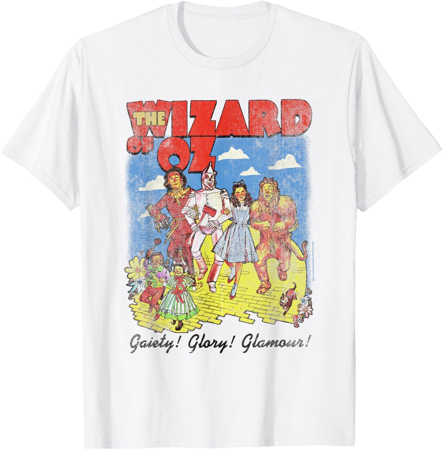 The Wizard of Oz Vintage Illustrated Poster Classic Movie T-Shirt - T-Shirt | White