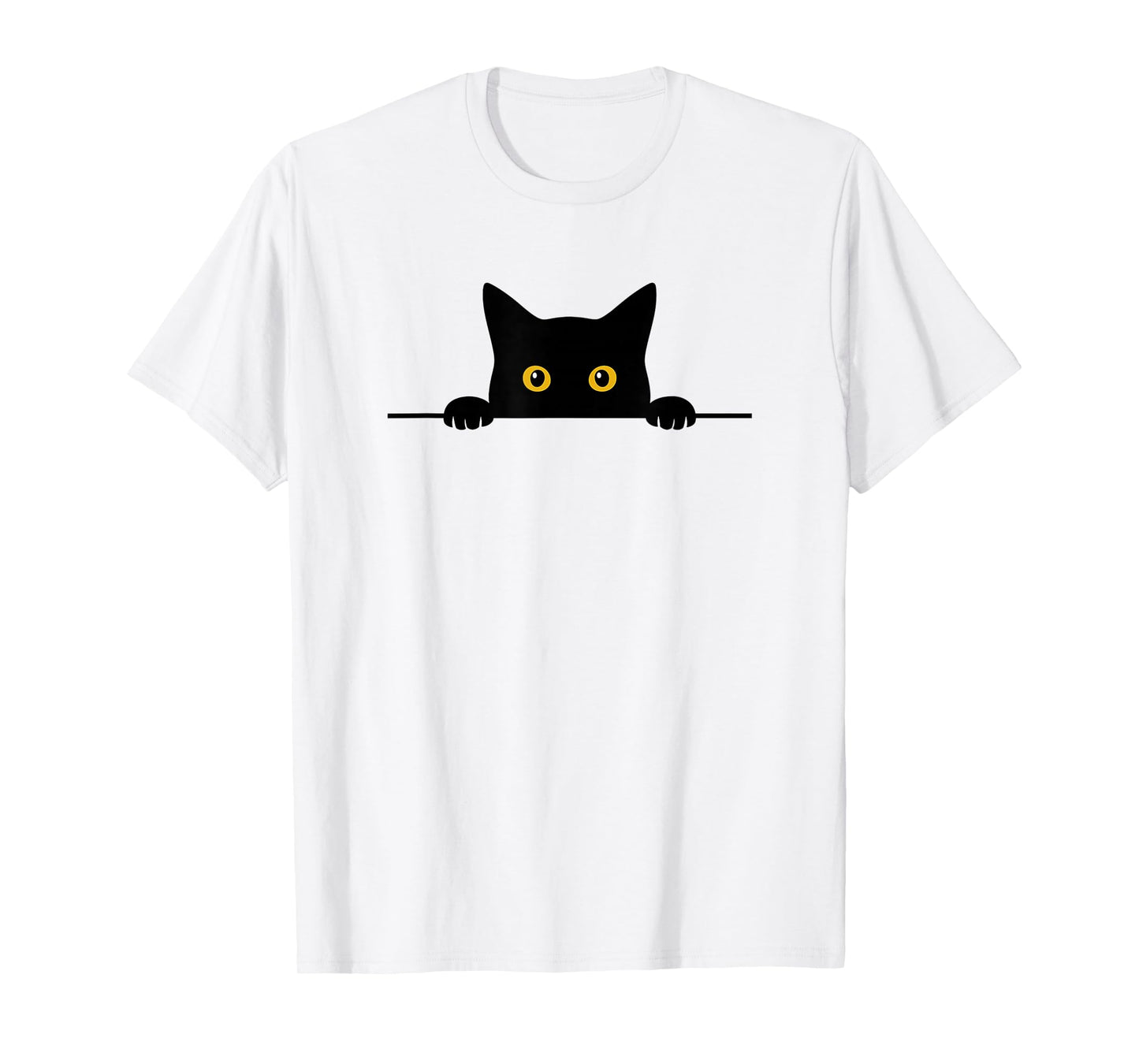 Cute Black Cat Kitty Peeking Graphic | Kitten Funny T-Shirt