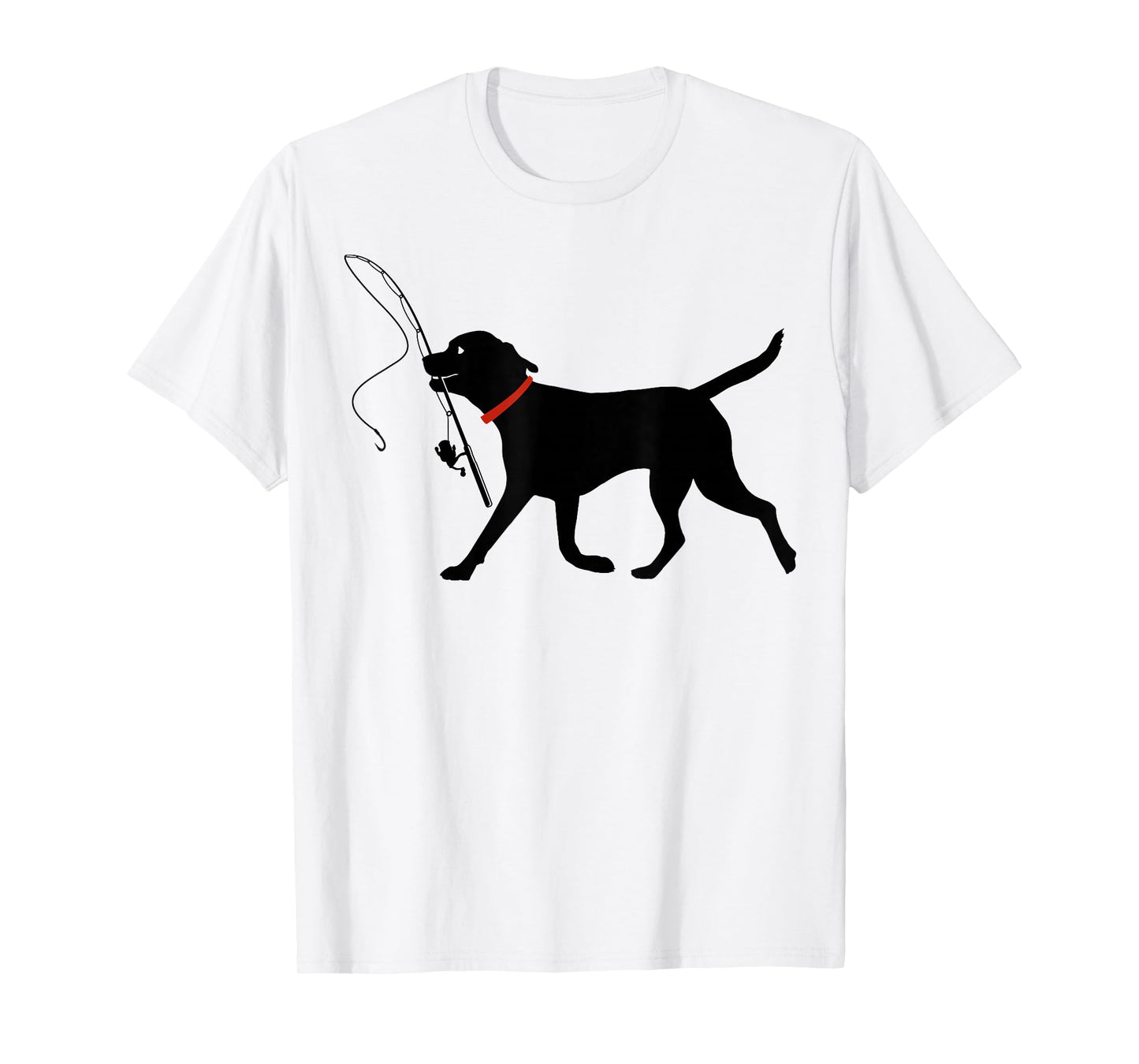 Labrador Retriever Running Fly Fishing Black Lab Dog T-Shirt